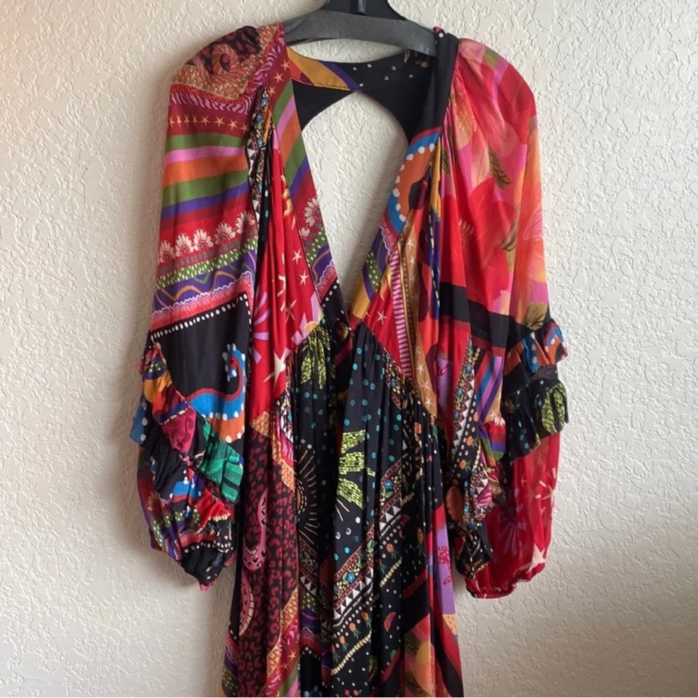 FARM Rio Vibrant Red and Blue Maxi Dress - Picture 7 of 16